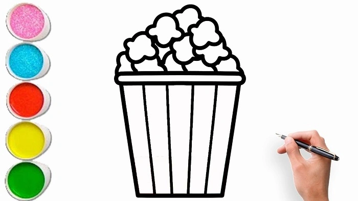 Different Styles for Drawing Cheese Popcorn